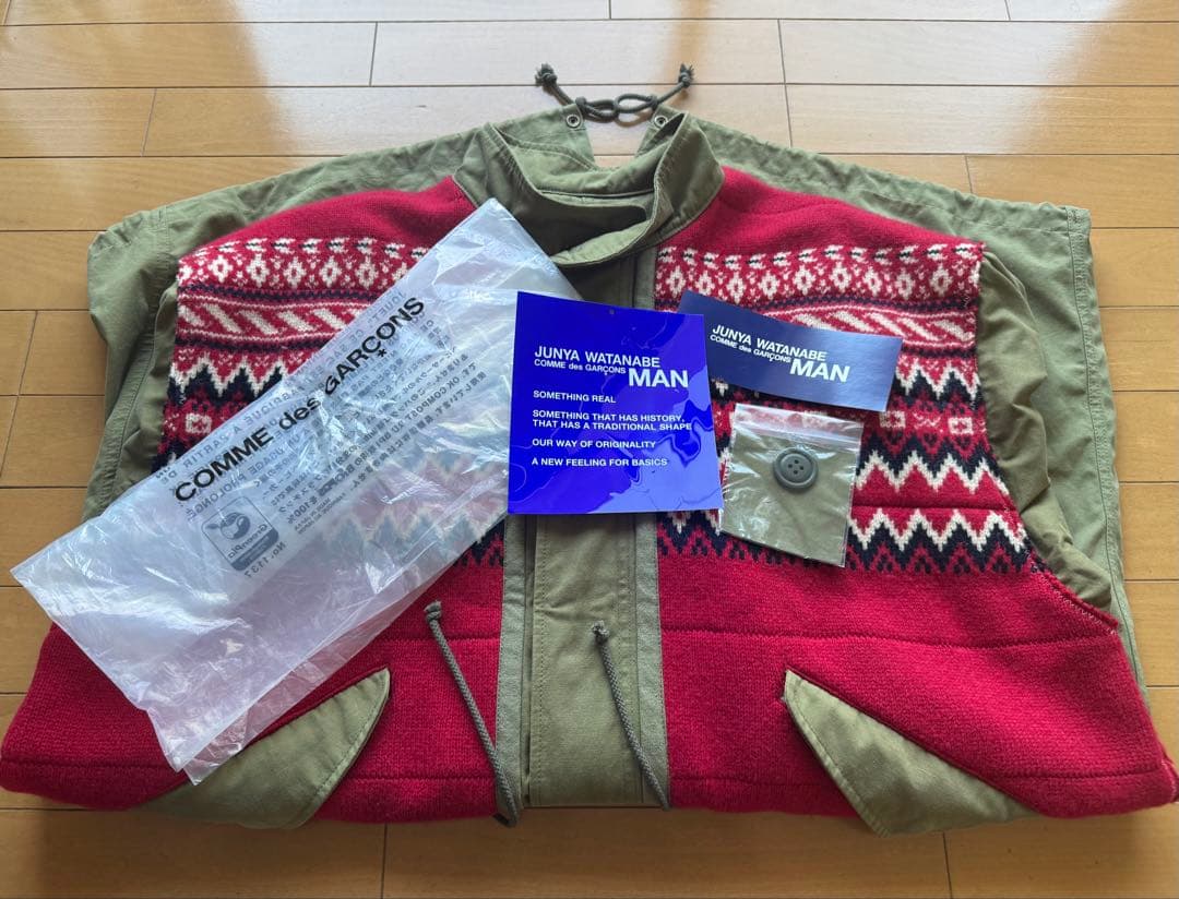 JUNYA WATANABE MAN ノルディック柄ニット モッズコート XS