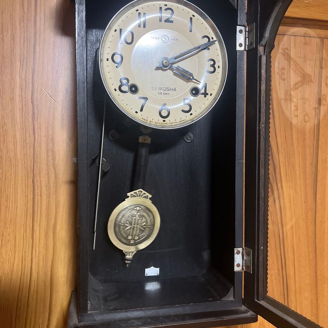 精工舎　SEIKOSHA 14 DAY 木製掛時計