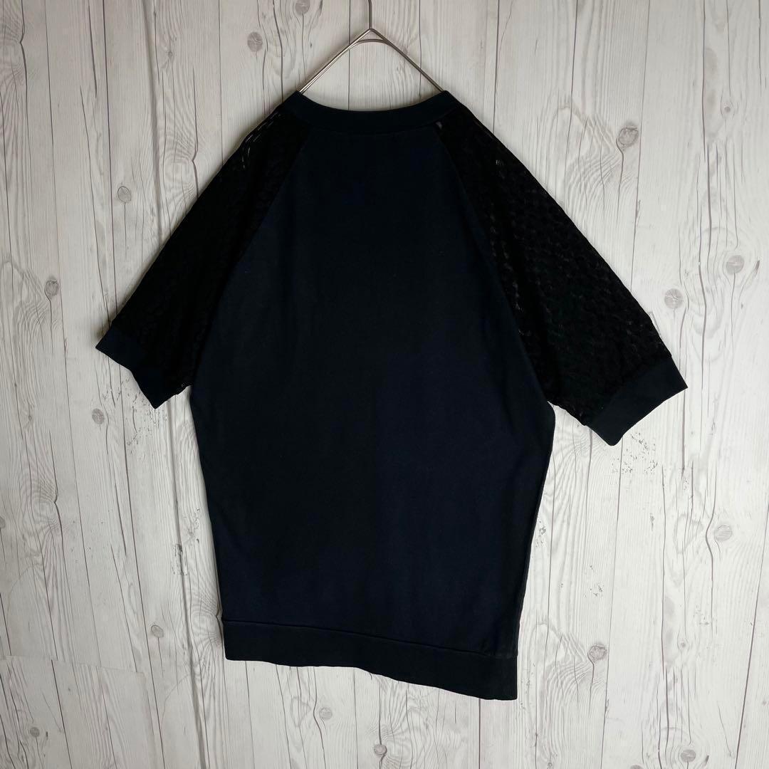 【超人気デザイン】ヒステリックグラマー☆袖ドットチュール ガール tシャツ 黒