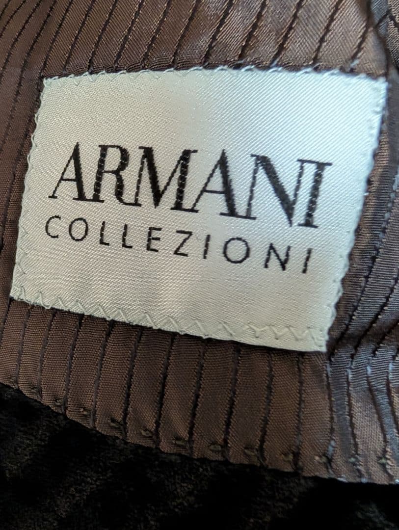 ARMANI COLLEZIONI ベロア ジャケット シェブロン柄 48 L