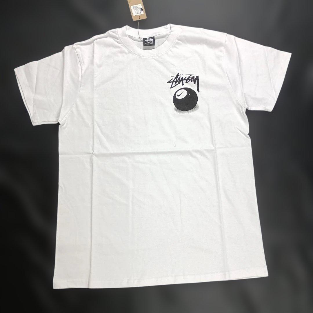 stussy×NIKEコラボTシャツ8ボールバックロゴサイズM
