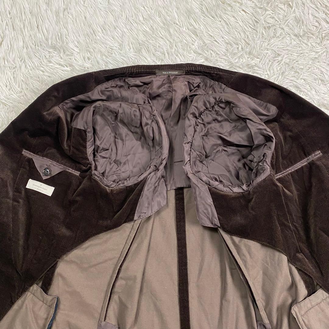 極美品✨希少2XL エルメネジルドゼニア ベロアストレッチテーラードジャケット