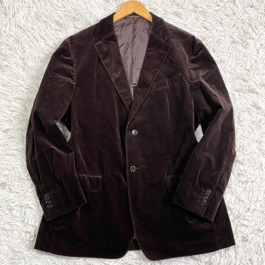 極美品✨希少2XL エルメネジルドゼニア ベロアストレッチテーラードジャケット