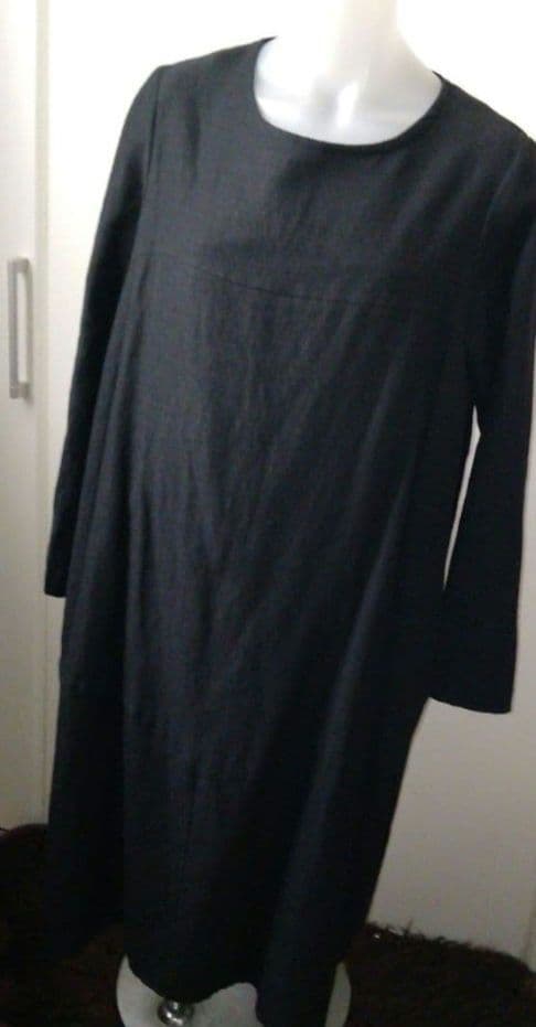 ★美品★Veritecoeur ★コクーン★ ウールリネンワンピース★黒★