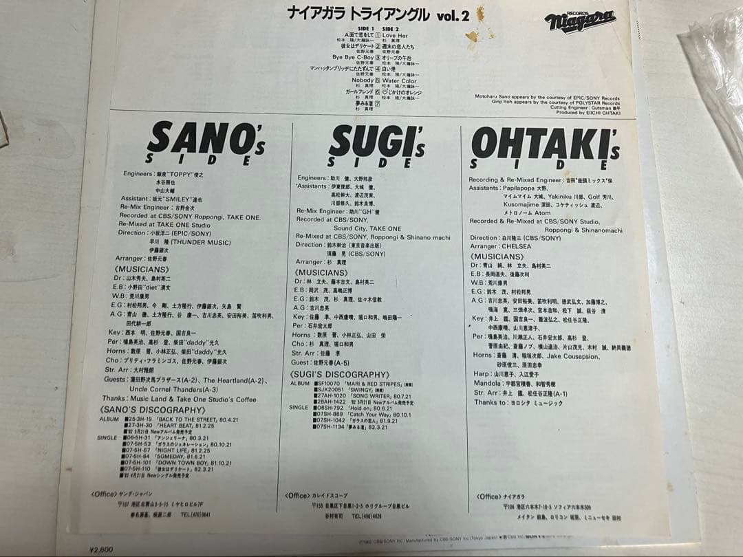 大滝詠一 LP/A LONG VACATION、EACH TIME +1/3枚