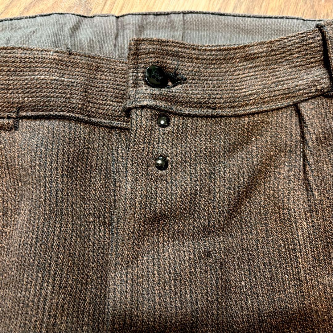 40s〜 フレンチヴィンテージ コットンピケパンツ CREPIER ごま塩