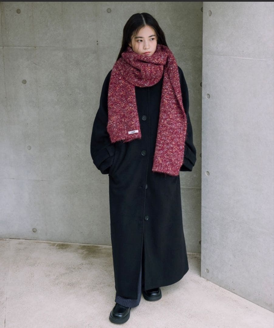 haek mix color long muffler/ロングマフラー　レッド