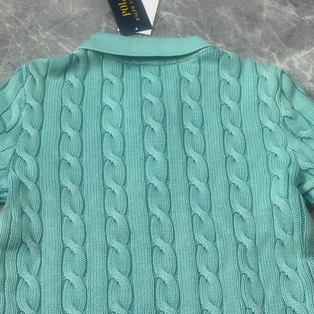 新品タグ付♡ポロラルフローレン　ポロシャツ　ニットケーブル　グリーン