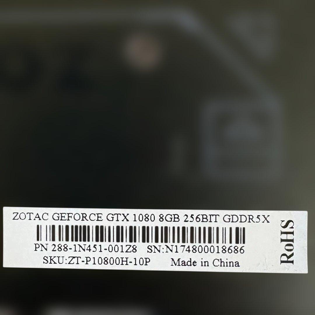 ZOTAC GeForce GTX1080 8G ファン無し ジャンク扱い