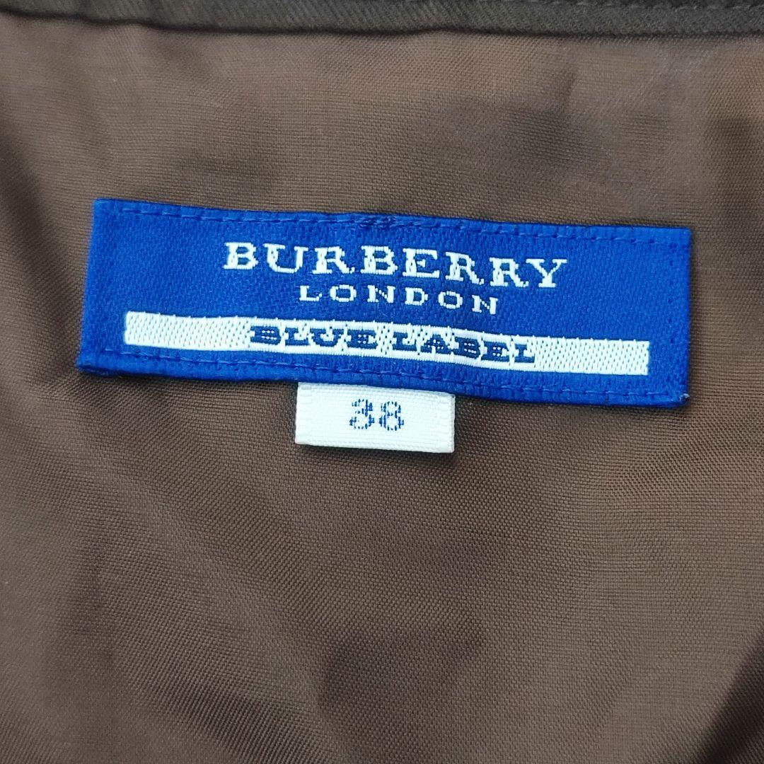 BURBERRYブルーレーベル チェックワンピ 38　ブラウン