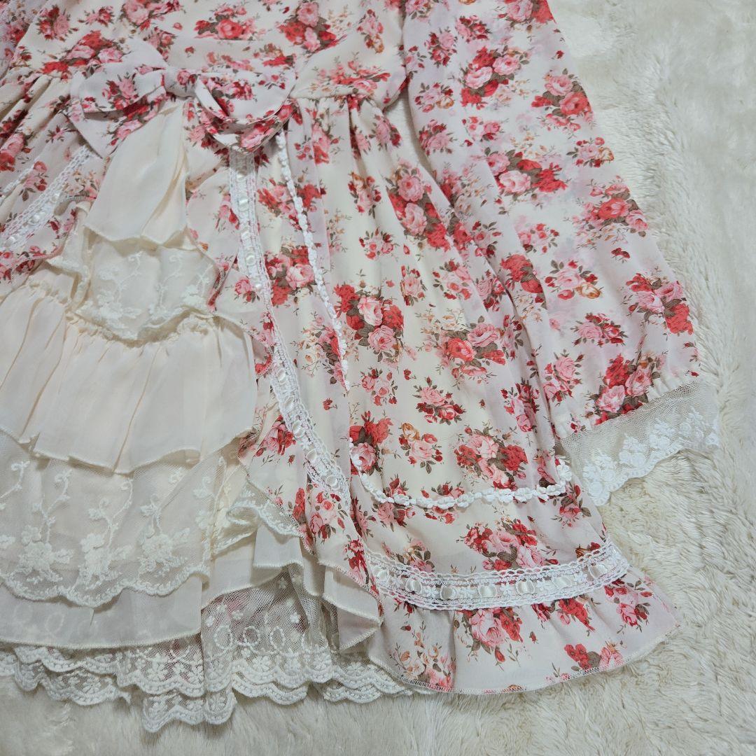 美品 Deany 花柄 レース フリル リボン ワンピース ロリータ 姫ギャル