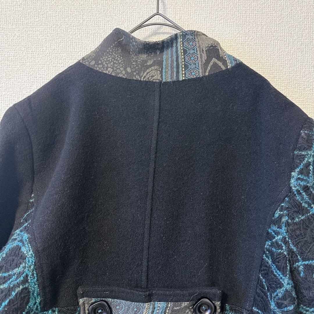 フランス製 Femmes je vous M 切替ウールコート T42 一点物