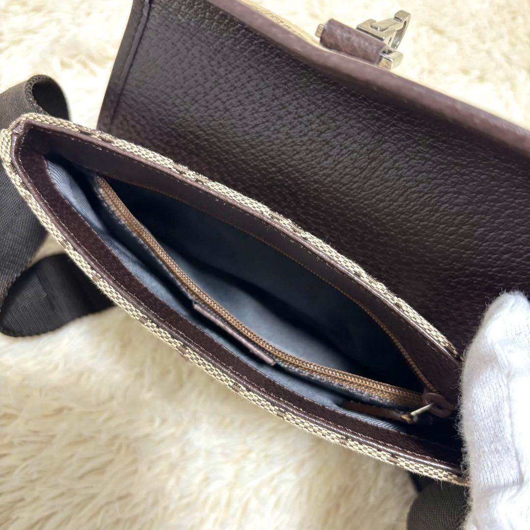 美品✨グッチ ボディバッグ GG キャンバス ジャッキー ベージュ ブラウン