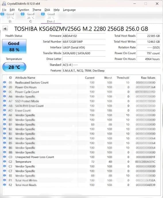 256GB M.2 SSD x 5枚