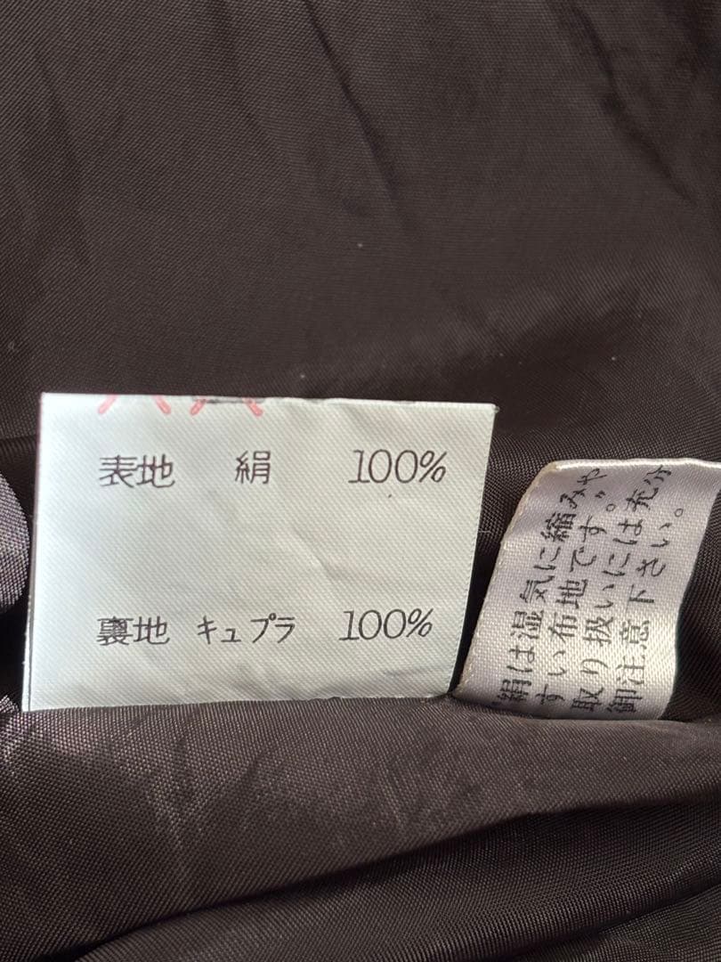 HANAE MORI 花柄ワンピース シルク100% 黒 M相当 ベルト付