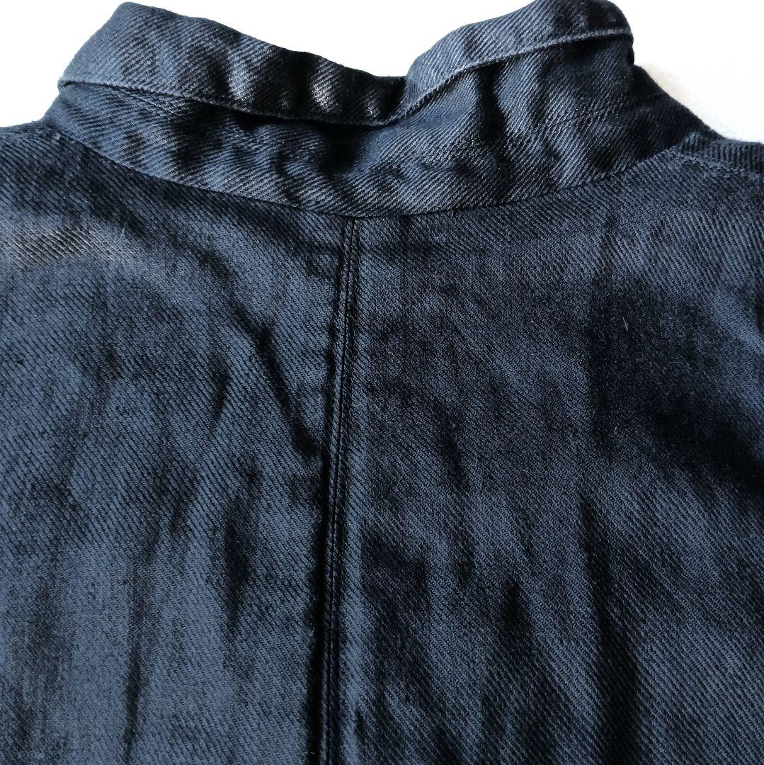 【パドカレ】 23SS 綾リネンジャケット ネイビー 36 日本製 製品染め