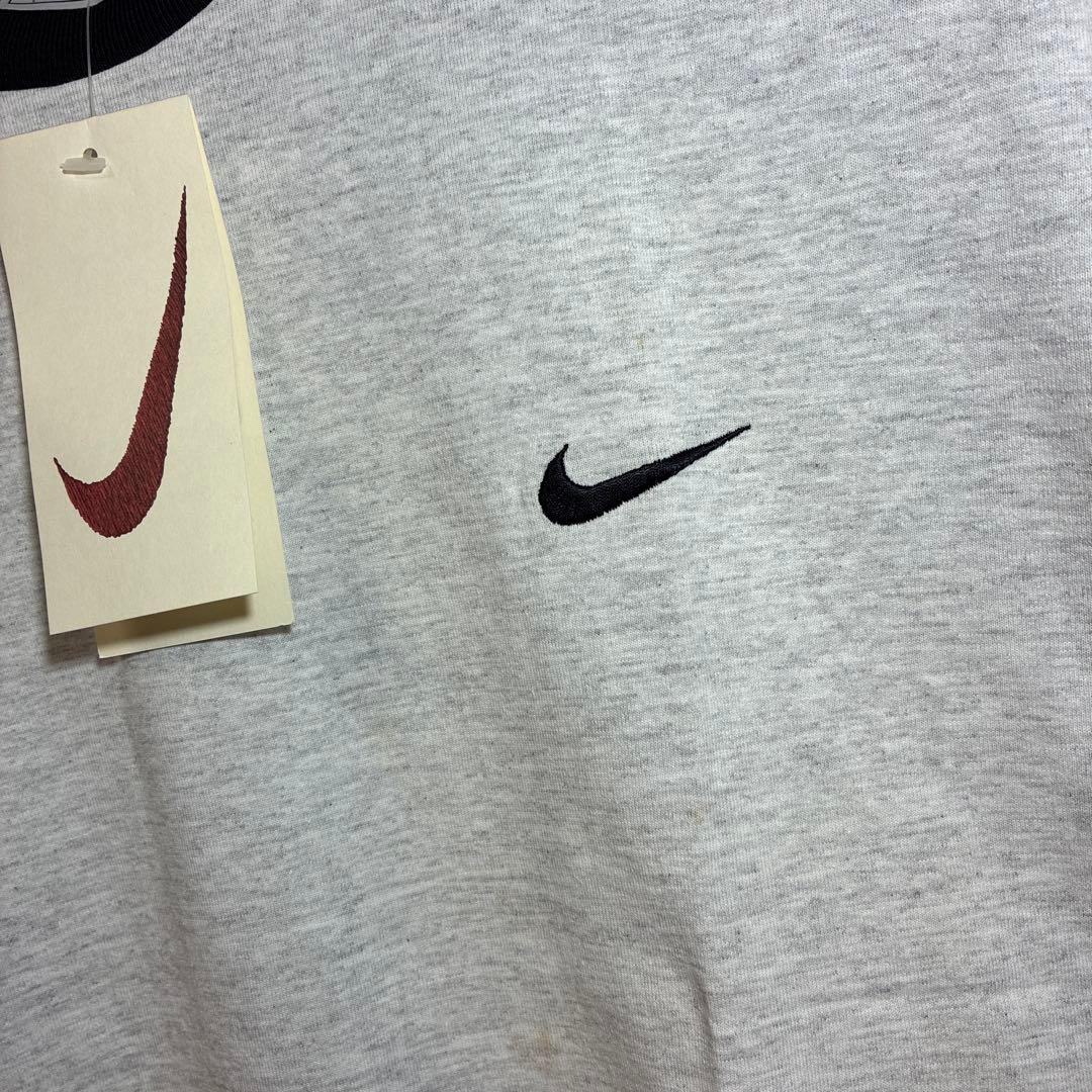 90s NIKE タグ付きデッドストック　ヴィンテージ　リンガーT 杢グレー