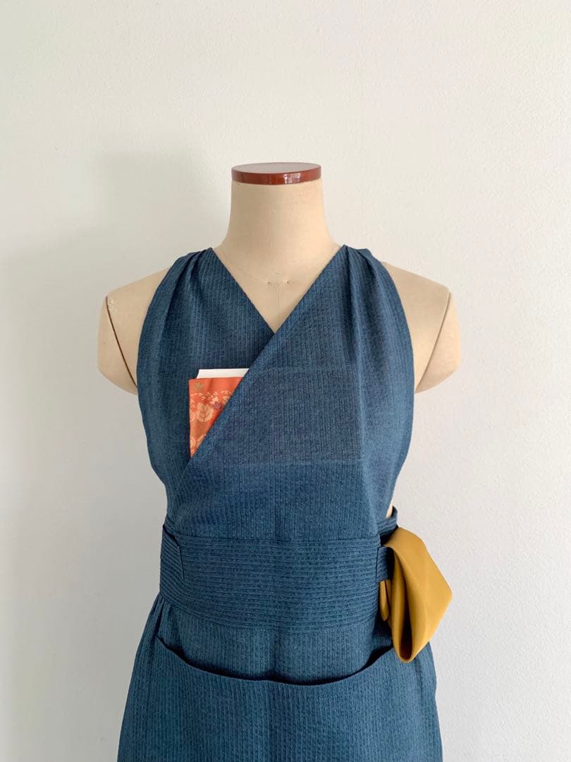 【専用】稽古着エプロン　しじら織