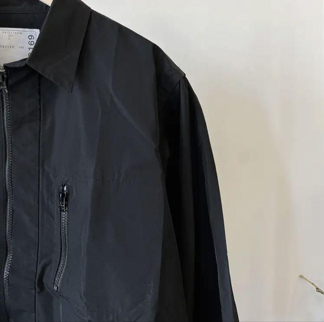 さしみ新作24SS sacaiポリエステルシャツブルゾンサカイ
