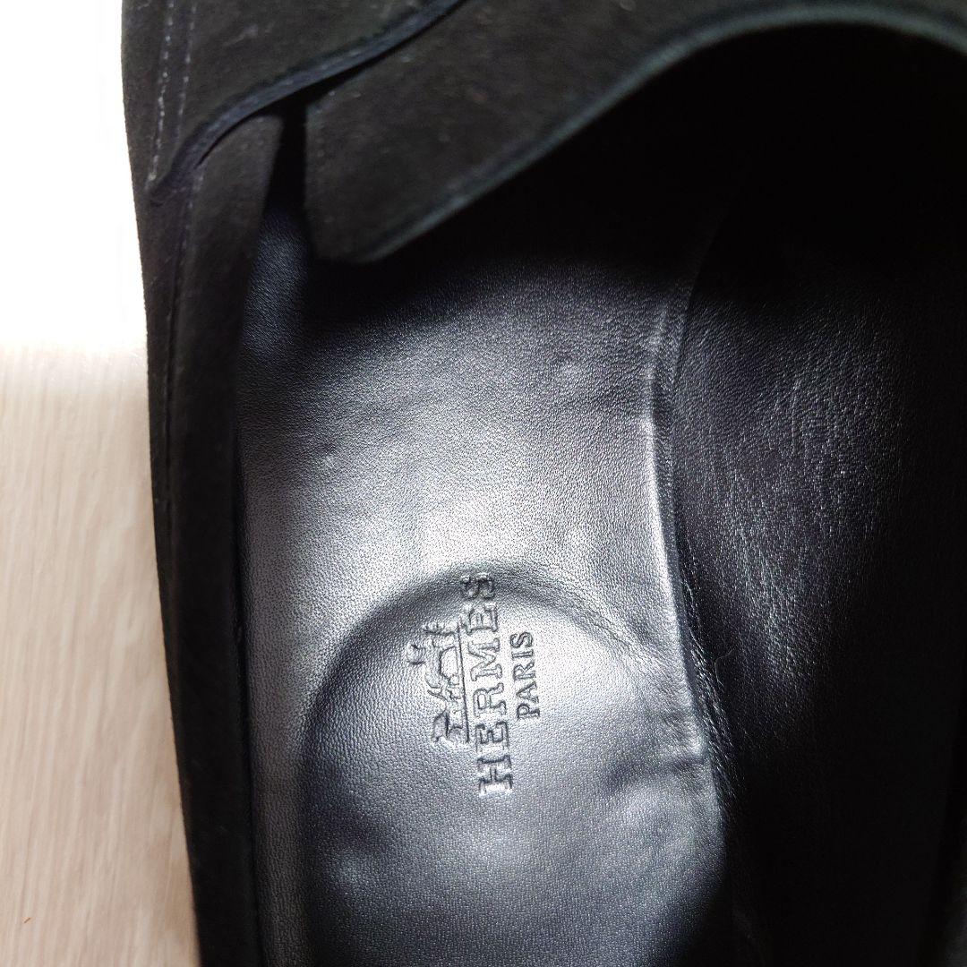 【特別値引】エルメス　モカシン　パリ　黒革スエード　サイズ43