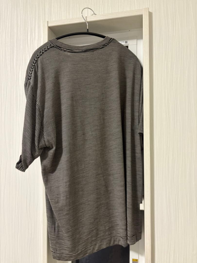 comoli ウール天竺 Tシャツ ボーダー　サマーウール半袖tシャツ