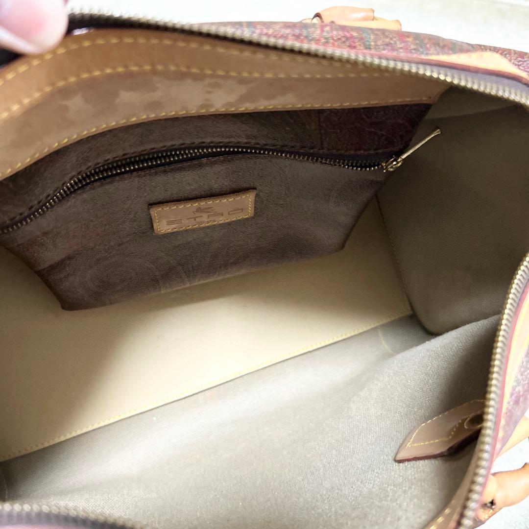 専用　エトロ　ETRO ボストンバッグ　ビジネスバッグ　ペイズリー　赤　PVC