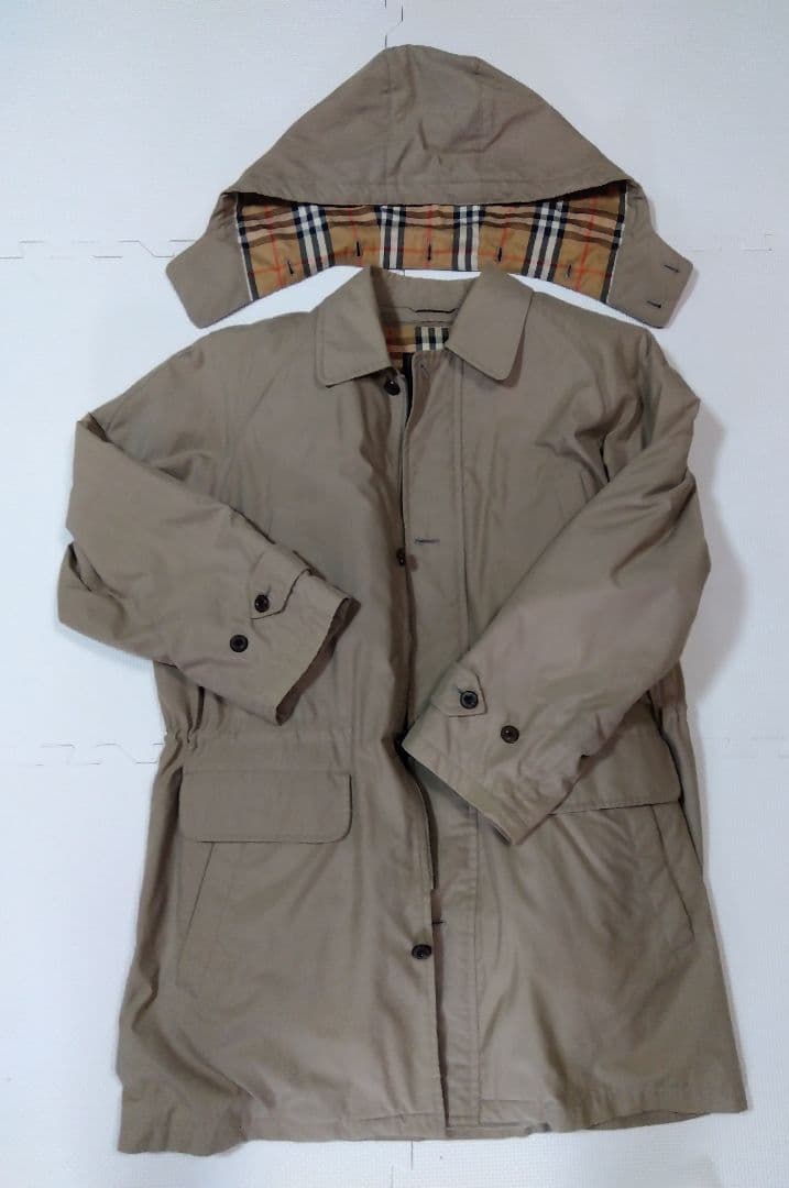 Burberry モッズコート　ベージュ ダウンベストライナー　 フード付き