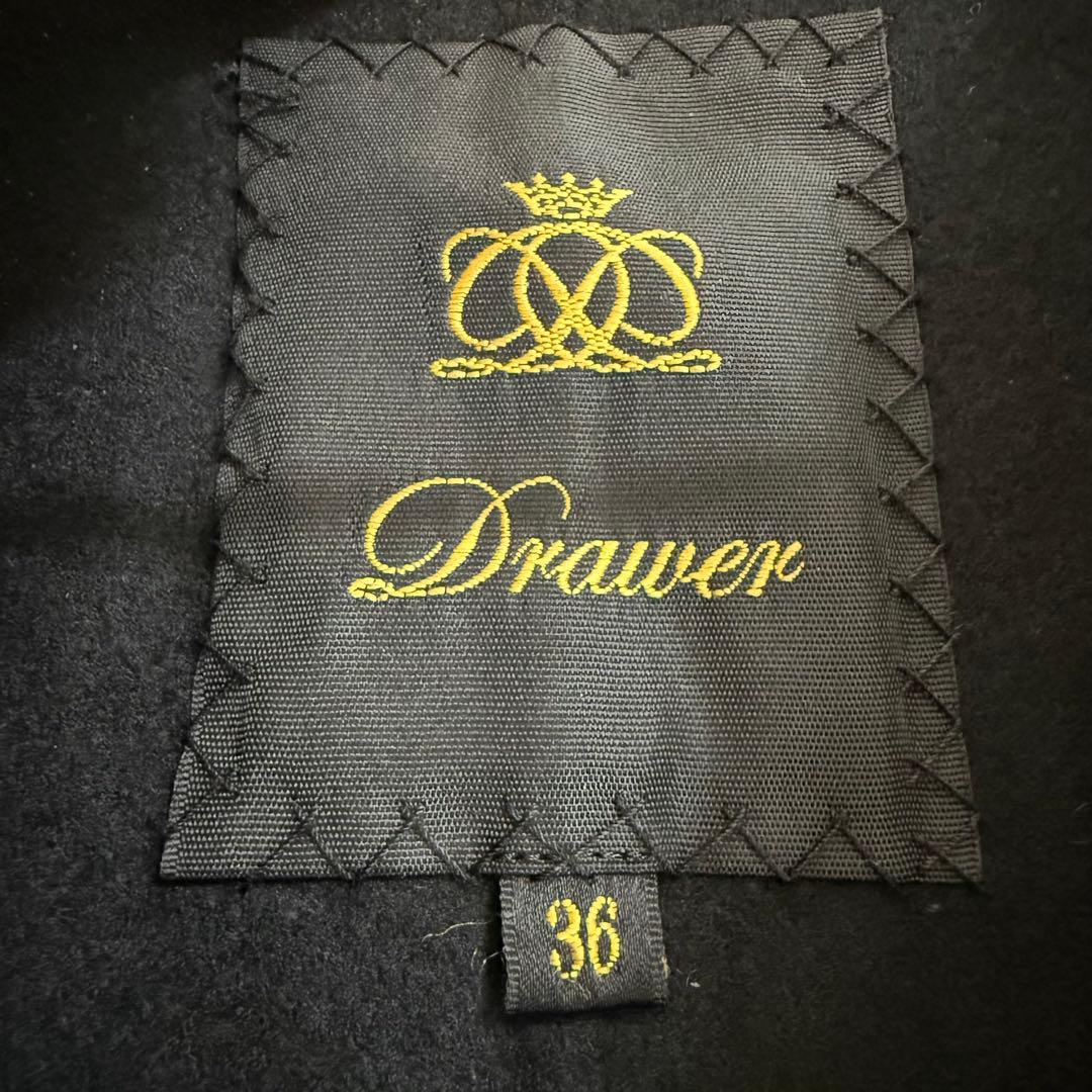 【極美品】Drawer リバー ノーカラーコート　36　大人気　定価16万
