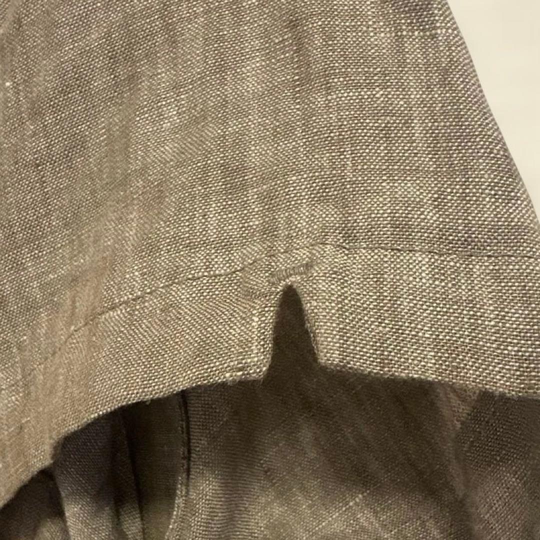 ベージュ 半袖 ひざ丈ワンピース