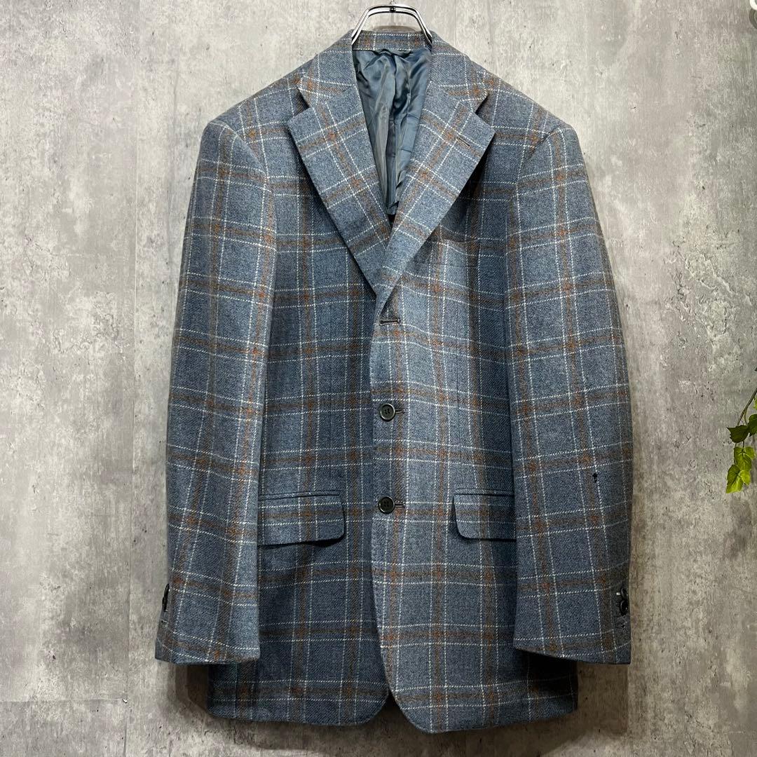 【美品】Sartorio テーラードジャケット チェック エストネーション　46