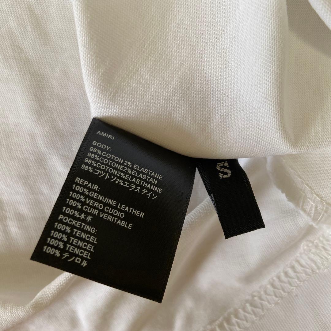 AMIRI ホワイト Tシャツ ブラックロゴ