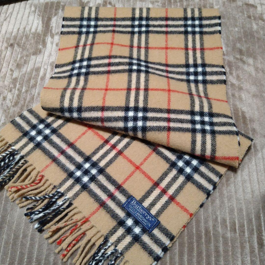 未使用 【BURBERRY】バーバリー ノバチェック マフラー イギリス製 ラム