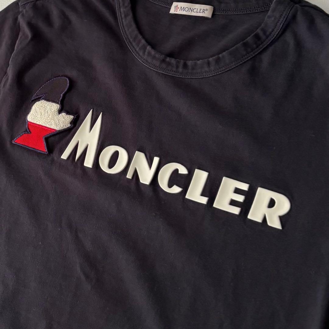 MONCLER モンクレール 半袖Tシャツ フロント シリコンロゴ ブラック M