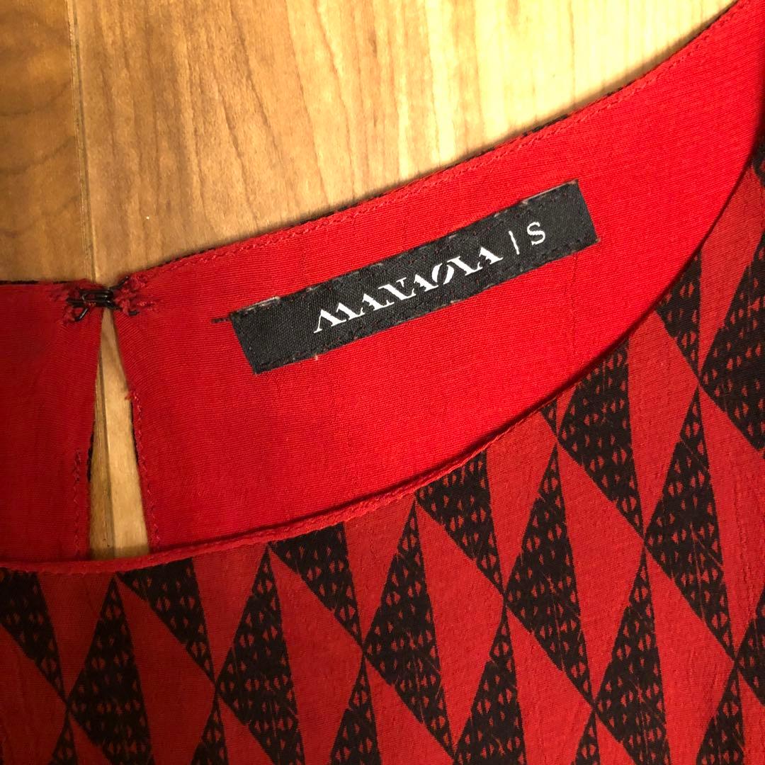 MANAOLA 2点セット⭐︎ブルーグレーオフショルトップスと赤のミニワンピ。