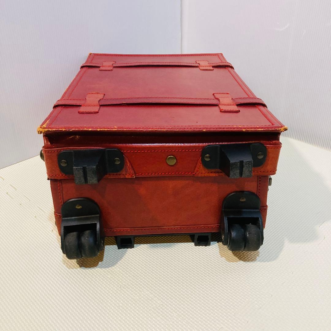 【良品】#648 Eurasia 豚革 レザー スーツケース レッド