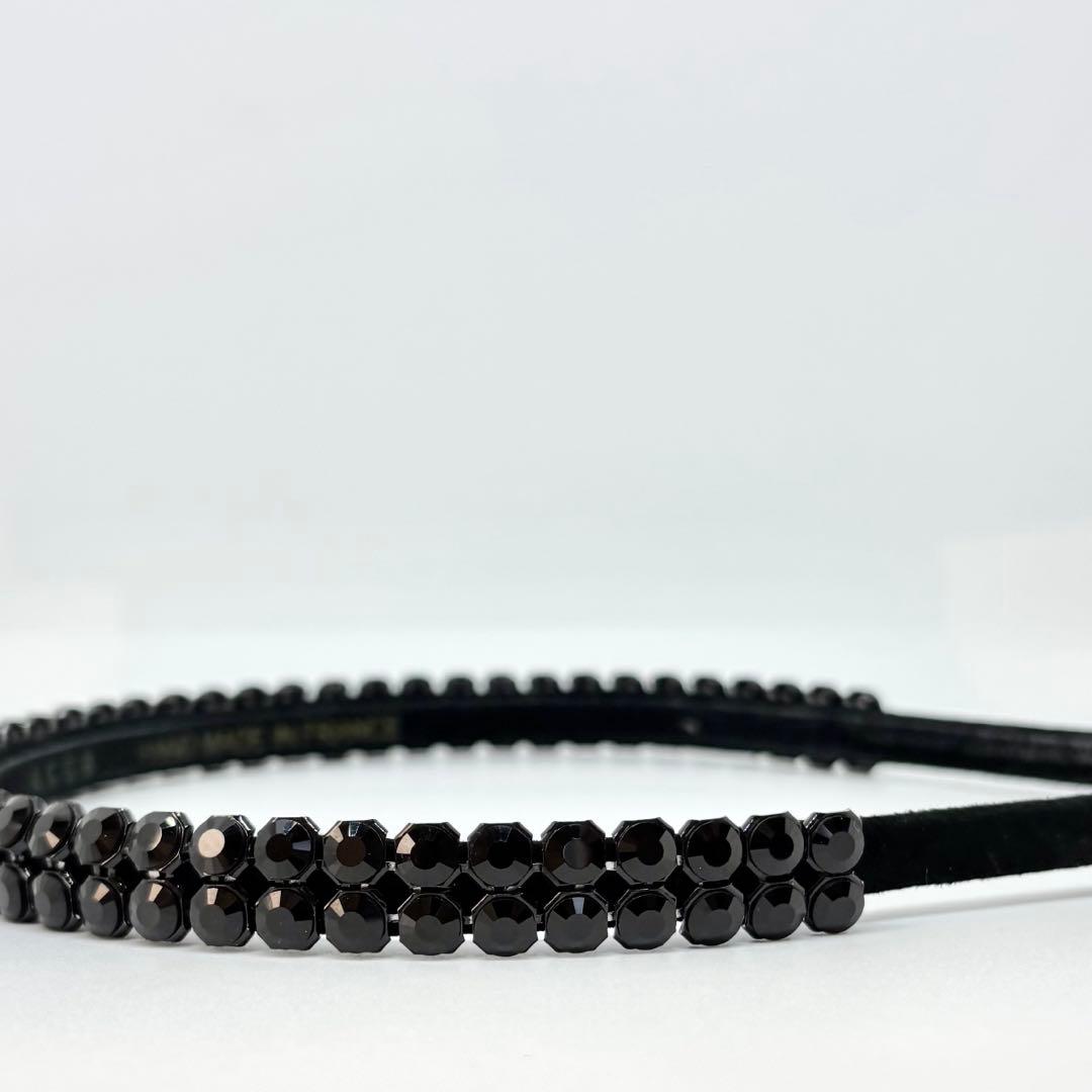 【良品】【アッカ】acca ビジュー ストーン カチューシャ ヘアバンド 黒