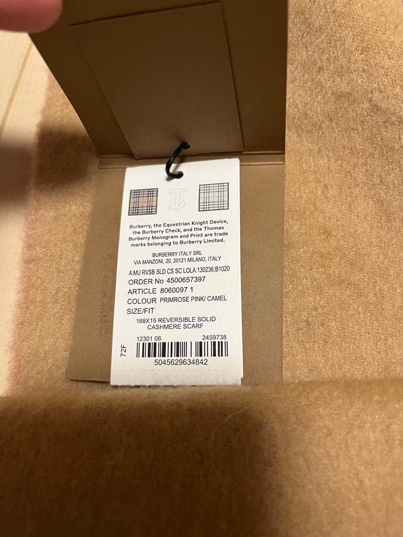 BURBERRY　バーバリー　マフラー　カシミア100％　タグ付き未使用品