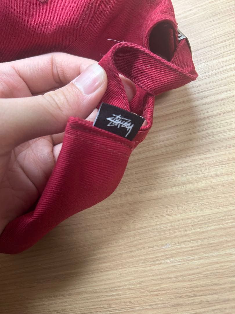 Stussy STU刺繍 赤キャップ
