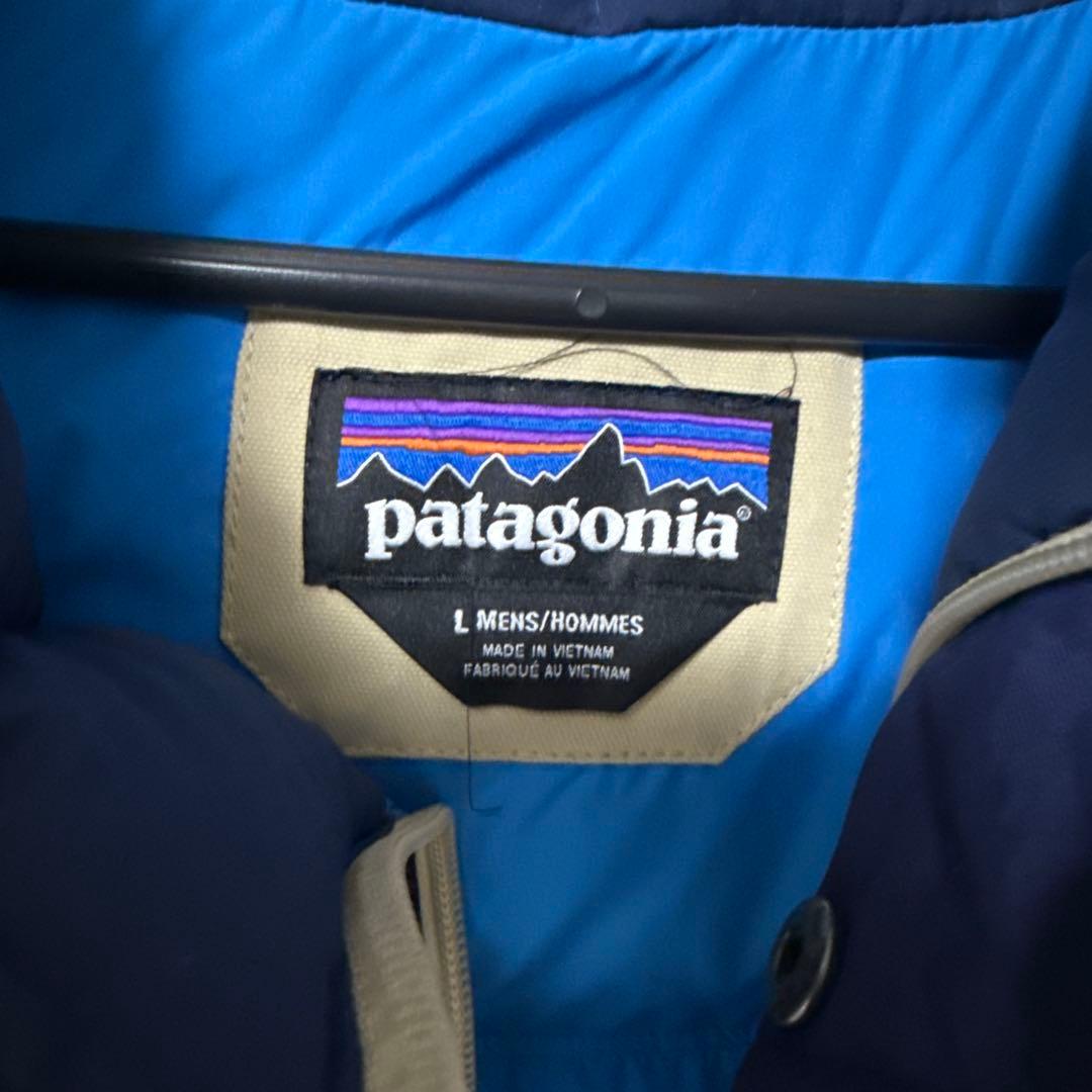 patagonia ダウンベスト L ネイビー/ベージュ