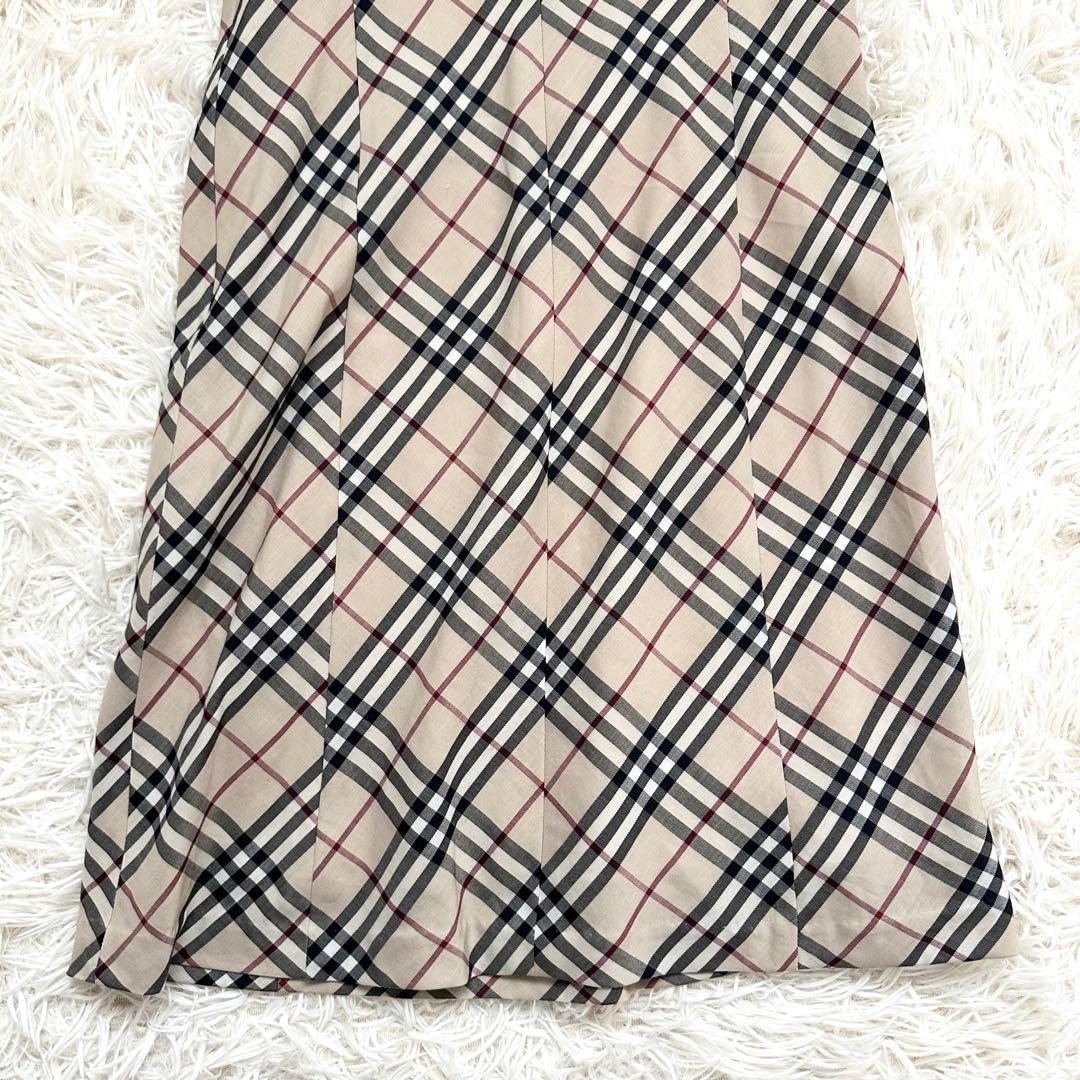 美品 バーバリー ノバチェック ノースリーブワンピース ホース刺繍 S