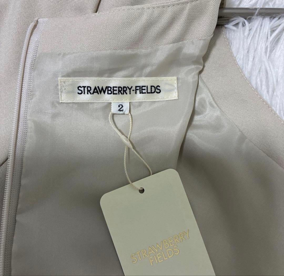 【新品タグ付き】STRAWBERRY-FIELDS ベージュ 七分袖 ワンピース