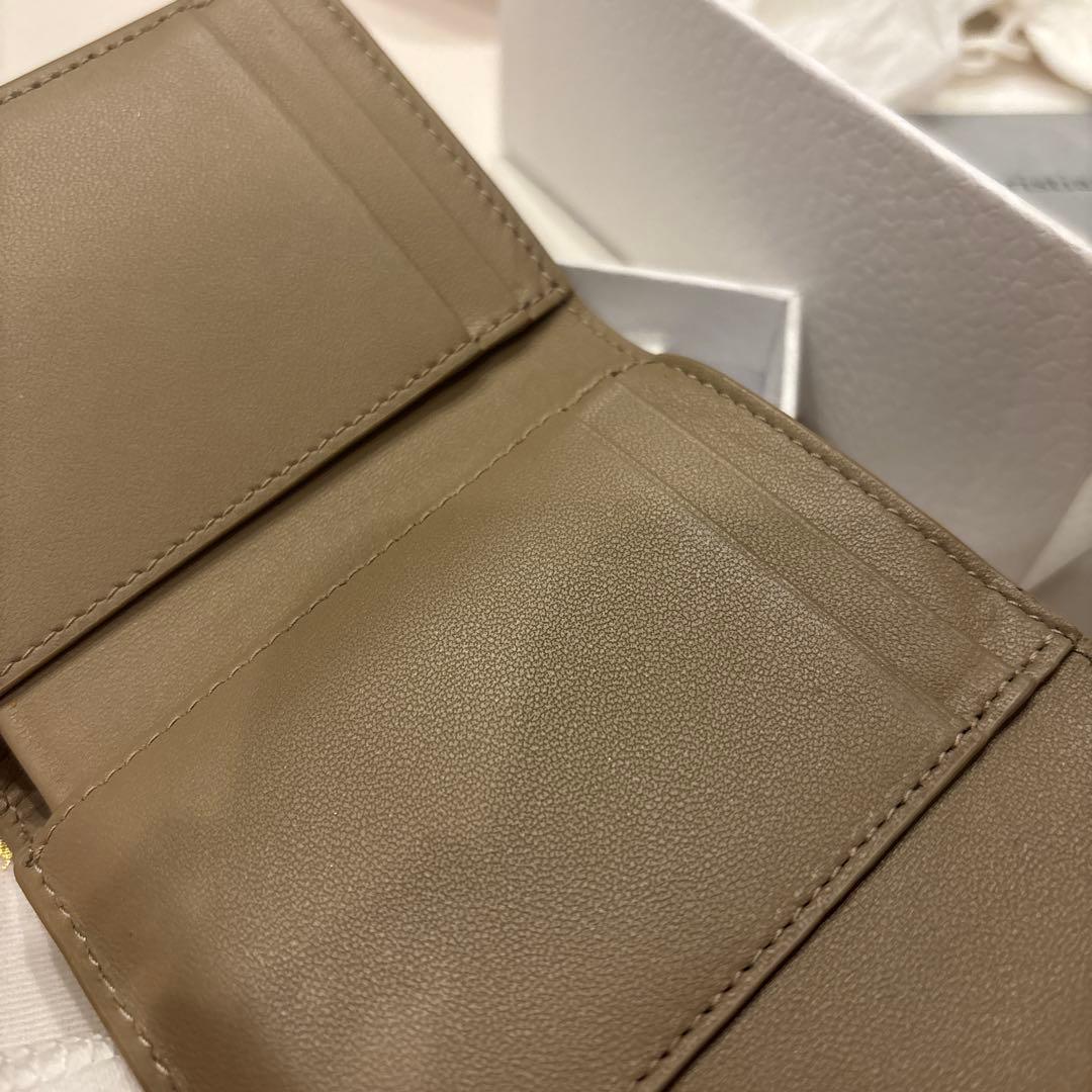 ほぼ新品　Dior レディディオール ロータスウォレット 三つ折り財布 ブラウン