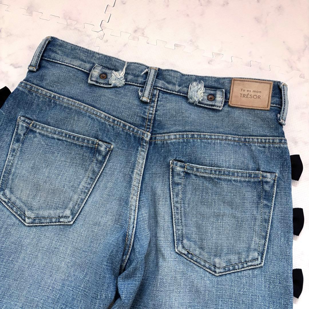 美品✨トゥエモントレゾア リボンデニム 洗濯可能 日本製 サイズ0 人気商品