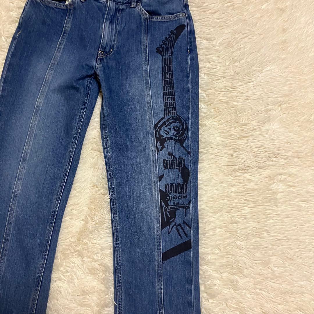 美品　ヒステリックグラマー　ギターガール　ブルー　インディゴ　デニム　パンツ