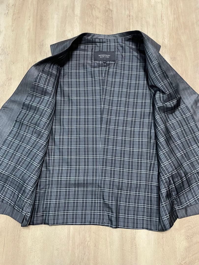 BURBERRY BLACK LABEL グレー　ストライプ　ジレ　ベスト