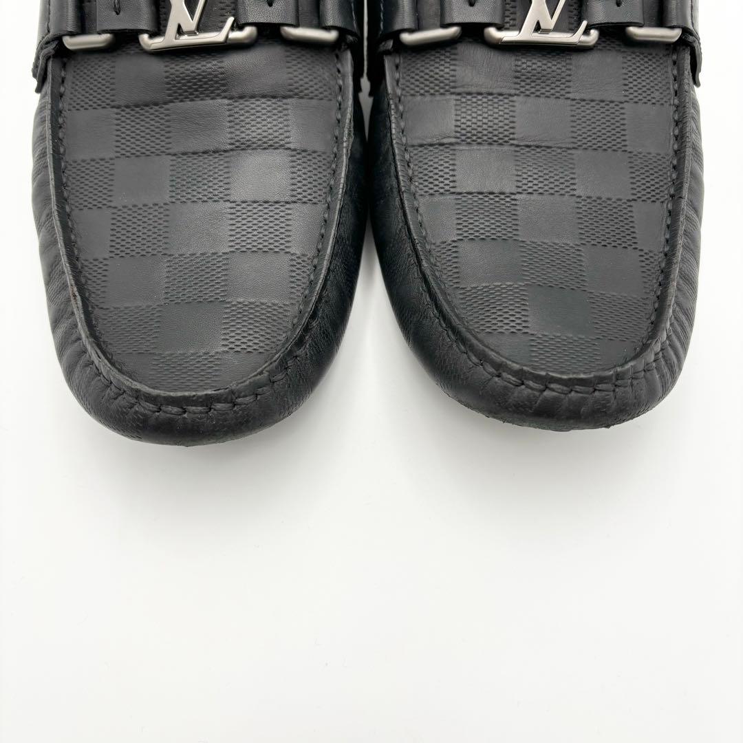 極美品 LOUIS VUITTON ダミエ モカシン ドライビングシューズ 黒