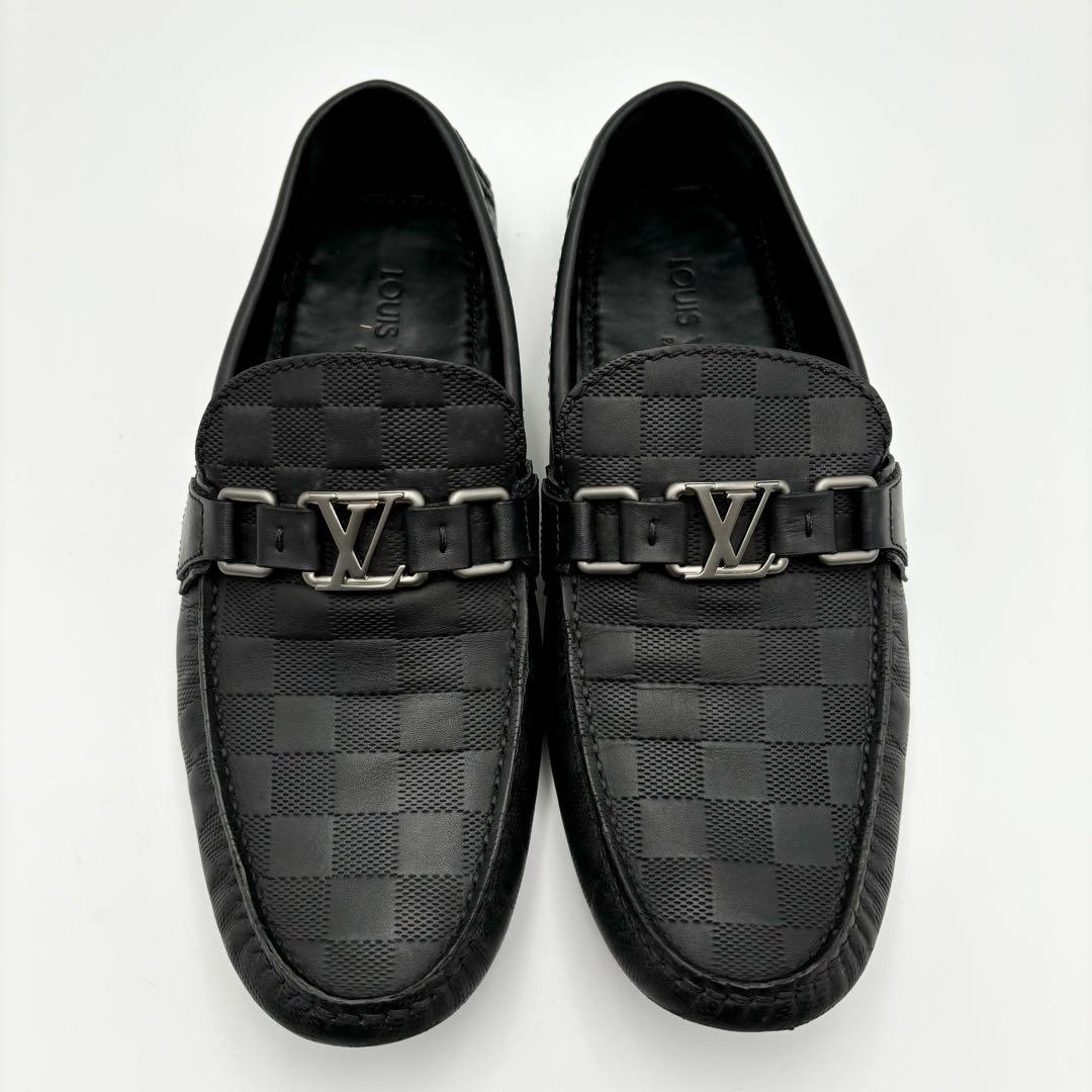 極美品 LOUIS VUITTON ダミエ モカシン ドライビングシューズ 黒