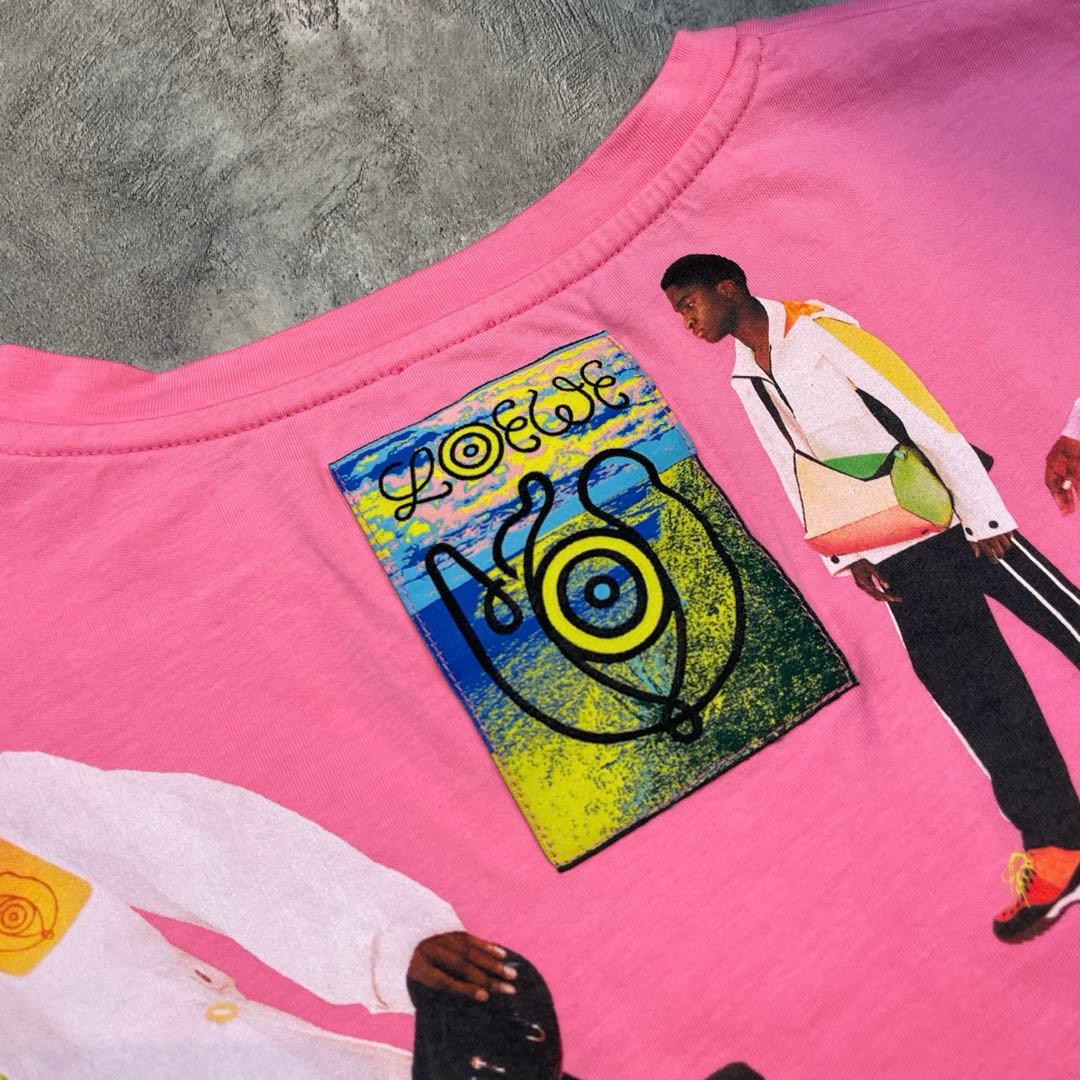 LOEWE ロエベ グラフィックプリント Tシャツ ピンク メンズ（ワンサイズ）
