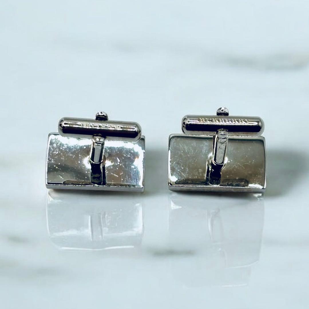 【美品】バーバリー カフリンクス シルバー スクエア ナイト&チェック柄 希少