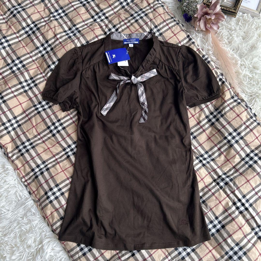 新品タグ付き✨バーバリー ロンドン　ボウタイ トップス　M ノバチェック